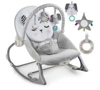 Transat à bascule avec vibration - Nukido - Gris - Multifonction - Vibration apaisante - Arceau amovible avec jouets