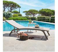 Transat aluminium traité époxy BONAO lin et café - Hespéride