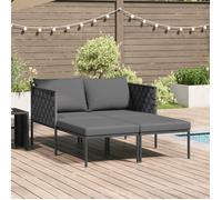 vidaXL Transat avec coussin Anthracite Acier enduit de poudre Jardin Terrasse
