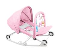 Transat avec barre de poussée et moustiquaire réglable en 4 positions, pliable Rose