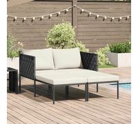 Transat avec coussin Anthracite Acier enduit de poudre jardin terrasse vidaXL vi