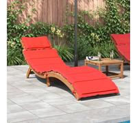 vidaXL Chaise longue avec coussin bois d'acacia solide gris foncé
