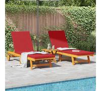 Transat avec coussin Bois d'acacia massif Chaise longue d’extérieur vidaXL vidaX