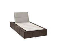 Transat avec coussin flottant gris résine tressée chaise longue vidaXL