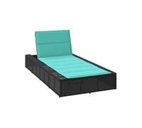 vidaXL Transat chaise longue en résine tressée avec coussin flottant Gris