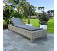 Transat avec coussin Gris Résine tressée Gris G