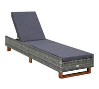 Transat avec coussin Résine tressée Gris Gris G