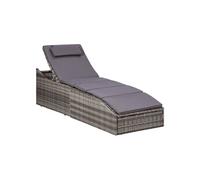 Transat avec coussin Résine tressée Gris46540
