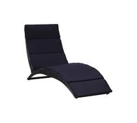 Transat Avec Coussin Résine Tressée Noir Noir
