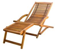Vidaxl Chaise De Terrasse Avec Repose-Pied Bois D'acacia Solide Brun