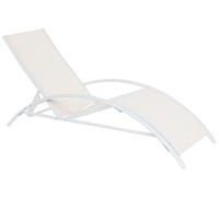 Transat avec Structure en Acier Pliable et à Dossier Réglable Beige Gaeta