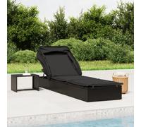 Transat avec Toit Pliable Chaise Longue Lit de Repos de Jardin Extérieur vidaXL