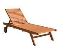 Transat Bain de soleil jardin en eucalyptus FSC 1 personne RAUHA Marron