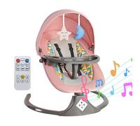 Transat Balancelle Bébé Electrique Bluetooth Balancelle Bébé avec 5 Vitesses de Balancement, Minuterie à 3 Niveaux et Télécommande