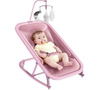 Transat Bébé Avec Balancement Ou Position Fixe Cadre En Aluminium-Réglable 3 Positions- 75 x 66 x 43 cm (rose)