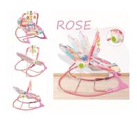 Transat Bébé avec Vibrations Apaisantes - MENGDA - Modèle ROSE - Musical - Effets sonores - Evolutif