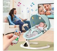 Transat Bebe Balancelle Bebe Electrique 0-18 Mois - Inclinaison 35° Ergonomique - 5 Vitesses - Minuterie 15/30/45min - Télécommande