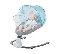 Transat Bébé, Balancelle Bebe Electrique 0 à 18kg, Réglable hauteur, Bluetooth,Télécommande, Jouer de la musique, Base Stable, Moustiquaire, Bleu