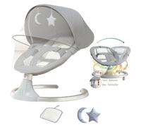 Transat bebe - Balancelle electrique - Magic ZC - Mode fauteuil inclinable et mode siège Télécommande Moustiquaire Jusqu'à 15kg Gris