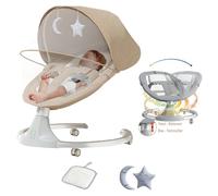 Transat bebe - Balancelle electrique - Magic ZC - Télécommande Lecture musicale Fonction minuterie Moustiquaire Jusqu'à 15 kg Kaki