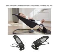 Transat bébé - Chaise d'équilibre bébé à hauteur réglable - Charge max.18 kg - Noir 88 x 40 x 51,5 cm - AIMEI