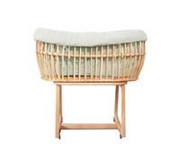 Geuther Rattan Rocker | utilisable comme berceau ou lit d'enfant | parois latérales hautes | matelas avec noyau perforé| en rotin, mousseline et bois massif | circulation optimale de l'air | menthe