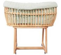 Geuther Rattan Rocker | utilisable comme berceau ou lit d'enfant | parois latérales hautes | matelas avec noyau perforé| en rotin, mousseline et bois massif | circulation optimale de l'air | menthe