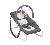 Badabulle Transat Bébé - Easy Moonlight - Pliable - Position Fixe ou Balancelle - Arche de Jeux - Déhoussable - Garantie à vie