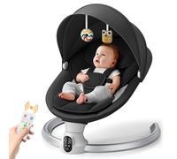 Transat Bebe Electrique,Helangel Balancelle avec Télécommande et Wireless Berceau Electrique Bebe avec Harnais de sécurité 5 Points pour enfants jusqu’à 9 kg 5 Vitesses de Balancement