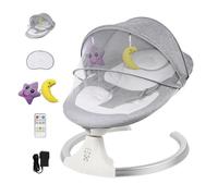 Transat Bebe Electrique Multifonction Avec Balancement 5 Vitesses, Musique Bluetooth, Télécommande, Moustiquaire Et Charge Max 13Kg