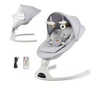 Transat Bébé Kinderkraft TULSY électrique pliable 5 vitesses Bluetooth télécommande 3 positions Gris