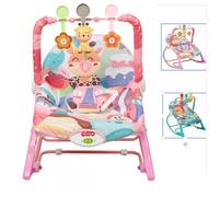 Transat bébé - MIPAN - Transat Balance Soft - Avec Jouet + Musique + Ceinture de sécurité à trois points - Pour 0-3 ans - Rose