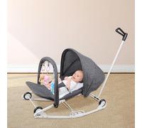 Transat bébé, Transat balancelle pliable, télécommande et Bluetooth pour smartphone,Balancelle bebe electrique de La Naissance à 12 Mois, pare-soleil, moustiquaire (40 x 80 x 66 cm - Gris)