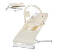 Transat Bébé-VEVOR-Barre de Jouets Rotative, Sac de Transport, Transat Portable Bébés-pour Intérieur, Extérieur, Maison-Beige