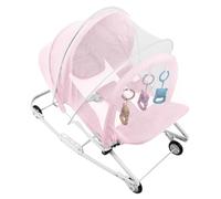 Transat Bébé Vibrations Apaisantes - Ergonomique - Musique, Barre de Jouets Amovible, 0 à 9 Mois Jusqu'à 9 kg- 40 x 80 x 66 cm - Rose