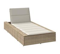 Vidaxl Transat Avec Coussin Flottant Beige Résine Tressée