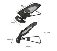 Transat Bliss Hauteur Réglable - DIANWAA - Noir - Pour Bébé - Balancement Doux