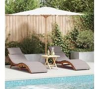 Transat Bois d'Acacia Massif avec Coussin 2 Pcs, Dossier Ajustable pour Jardin Terrasse, Confortable et Moderne