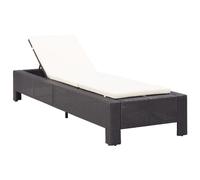 Transat Chaise Longue Bain De Soleil Avec Coussin Noir Résine Tressée Helloshop26 02_0012197 Multicolore