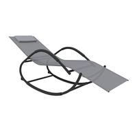 Transat Chaise Longue Bain De Soleil Lit De Jardin Terrasse Meuble D'extérieur À Bascule Gris Acier Et Textilène Helloshop26 02_0012972 Multicolore
