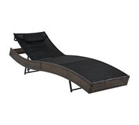 Transat Chaise Longue Bain De Soleil Lit De Jardin Terrasse Meuble D'extérieur Avec Oreiller Résine Tressée Marron Helloshop26 02_0012558 Multicolore