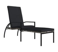 Transat Chaise Longue Bain De Soleil Lit De Jardin Terrasse Meuble D'extérieur Avec Repose-Pied Résine Tressée Gris Helloshop26 02_0012590 Multicolore