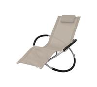 Transat chaise longue bain de soleil lit de jardin terrasse meuble d'extérieur géométrique d'extérieur acier crème 02_0012777