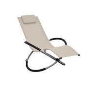 Transat chaise longue bain de soleil lit de jardin terrasse meuble d'extérieur pour enfants acier crème 02_0012912