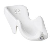 Transat de bain bébé avec ventouses antidérapantes Blanc Owls | Structure rigide et légère en position semi-allongée, utilisable dans une baignoire adulte ou enfant, sous surveillance.