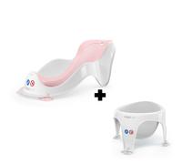 Transat de bain Fit rose et anneau de bain gris
