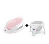 Transat de bain rose et anneau de bain gris