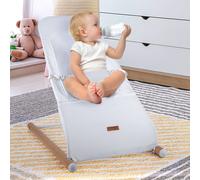 Chaise à bascule pour bébé, chaise à bascule pour bébé, balançoire pour bébé, filet en maille blanc, max. 9 kg, acier hêtre, LxLxH 46x74x56 cm