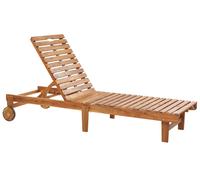 Transat de Jardin Inclinable et Pliable en Bois d'Acacia Clair Pietralunga