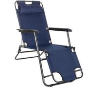 Transat de jardin pliable SPRINGOS - bleu - capacité 120kg